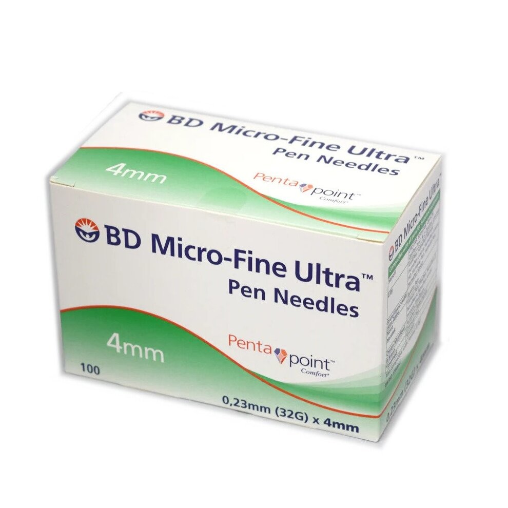 BD MicroFine Ultra 4mm/32 Gauge Pen Needles (100)