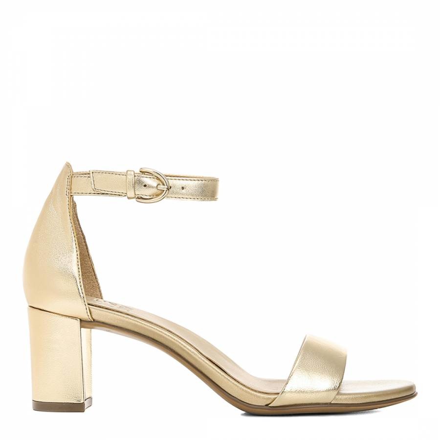 Gold Leather Vera Heeled Sandals