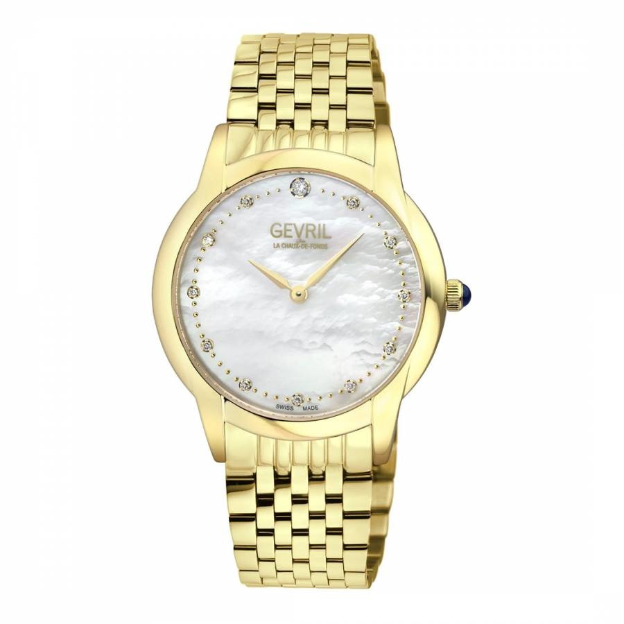 Women's Gold Gevril Airolo Diamond Watch 36mm
