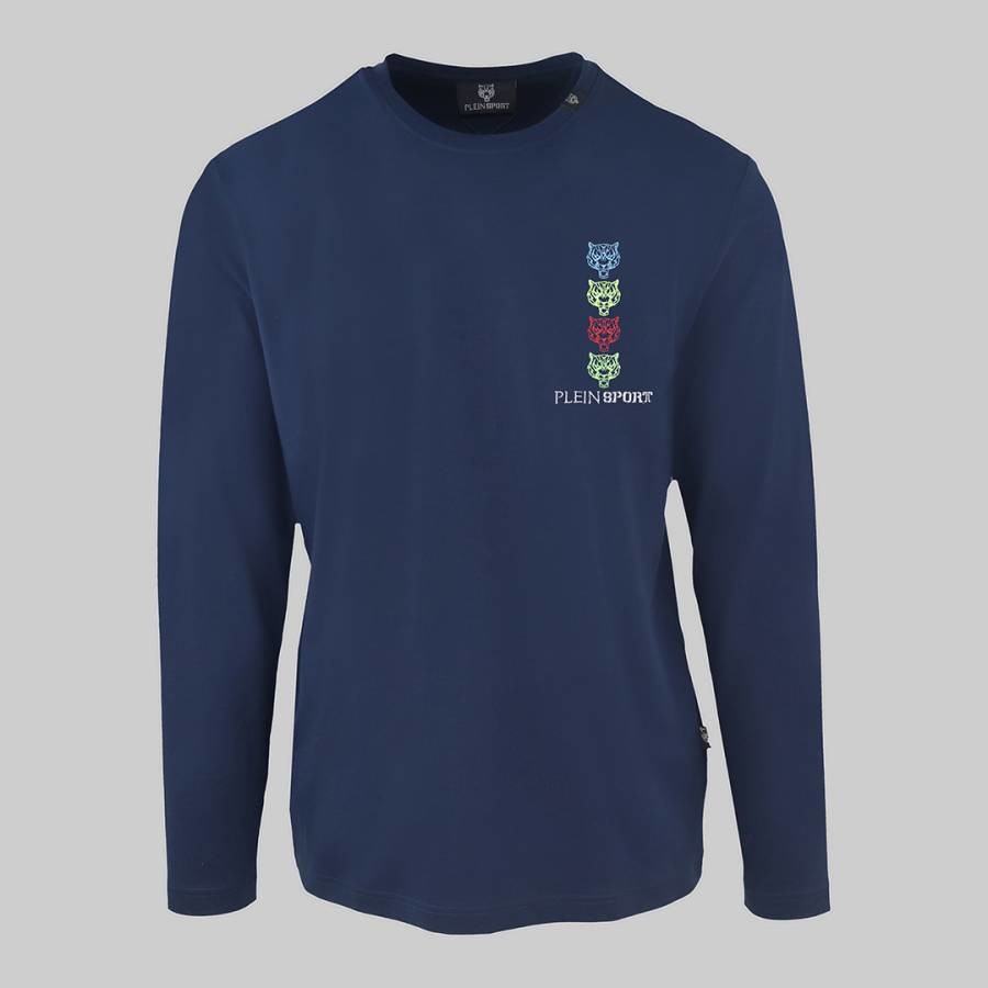 Navy Cotton Long Sleeved T-Shirt