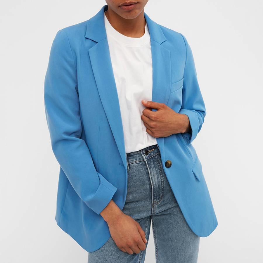 Blue Single Breasted Blazer