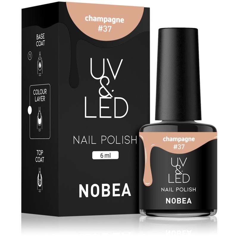 NOBEA UV & LED UV & LED nail polish Gel Nail Polish for UV/LED Hardening Glossy Shade Champagne #37 6 ml