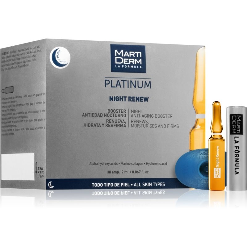 Martiderm Platinum Night Renew Exfoliating Peeling Serum In Ampoules 30x2 ml
