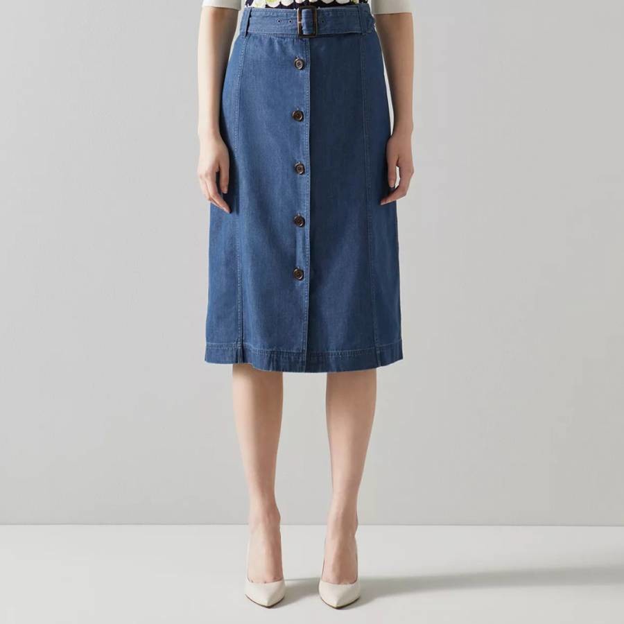 Dark Blue Oda Denim Skirt