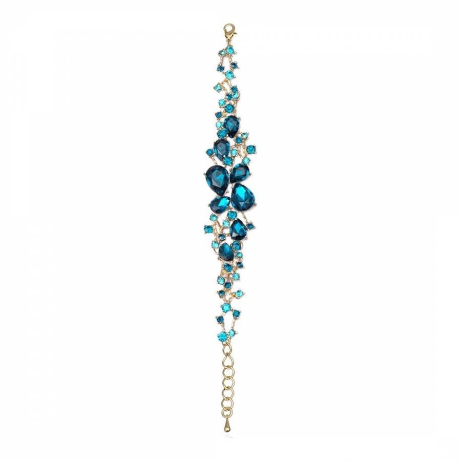 18K Gold Blue Crystal Bracelet