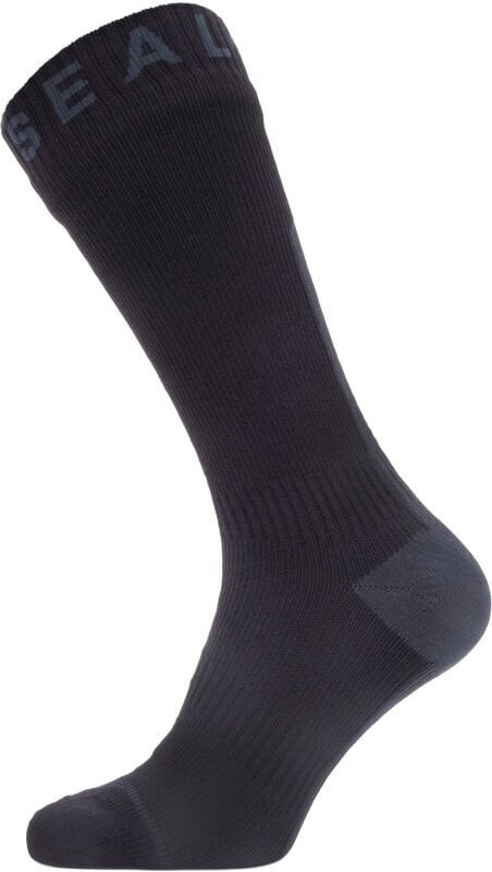 Sealskinz Waterproof All Weather Mid Length Sock with Hydrostop Black/Grey XL