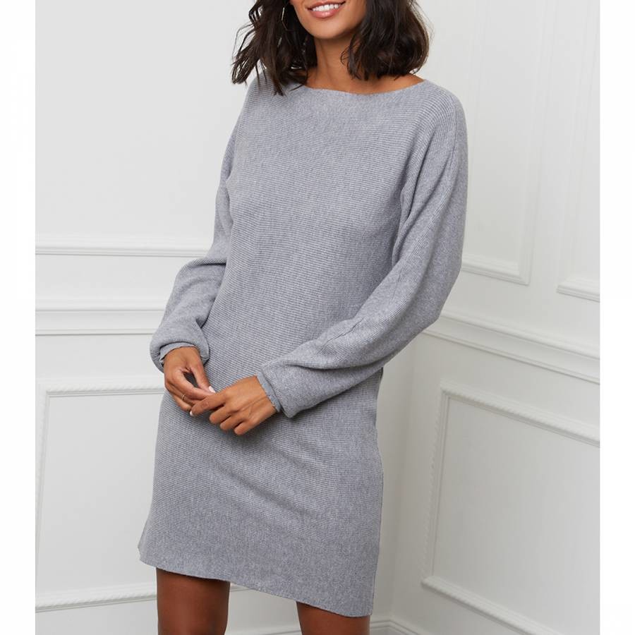 Grey Cashmere Blend Mini Dress