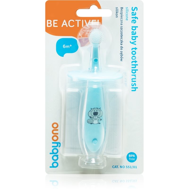 BabyOno Save Baby Toothbrush Blue Toothbrush for Kids 6m+ 1 pc