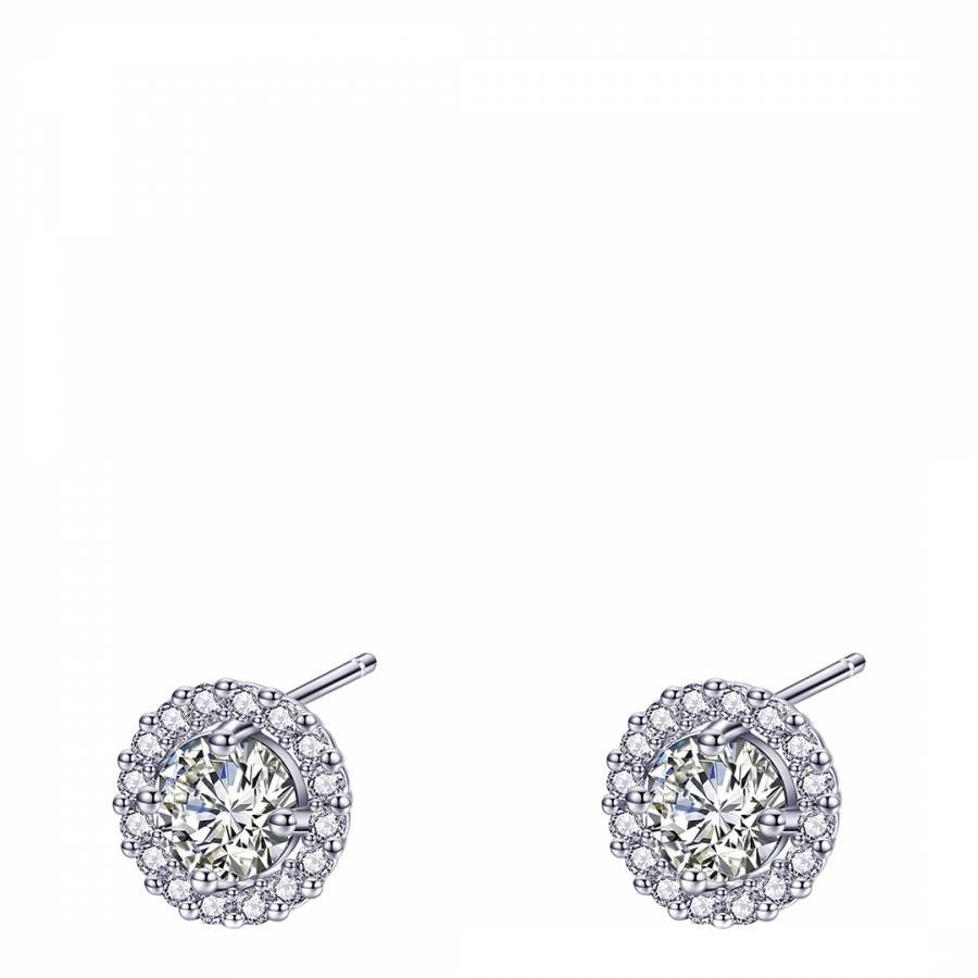 White Gold Plated Stud Earrings with Swarovski Crystals