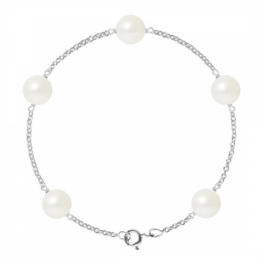 Natural White Five Pearl Prestige Bracelet 8-9mm