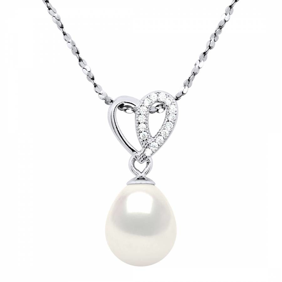 Natural White/Diamond Heart Necklace