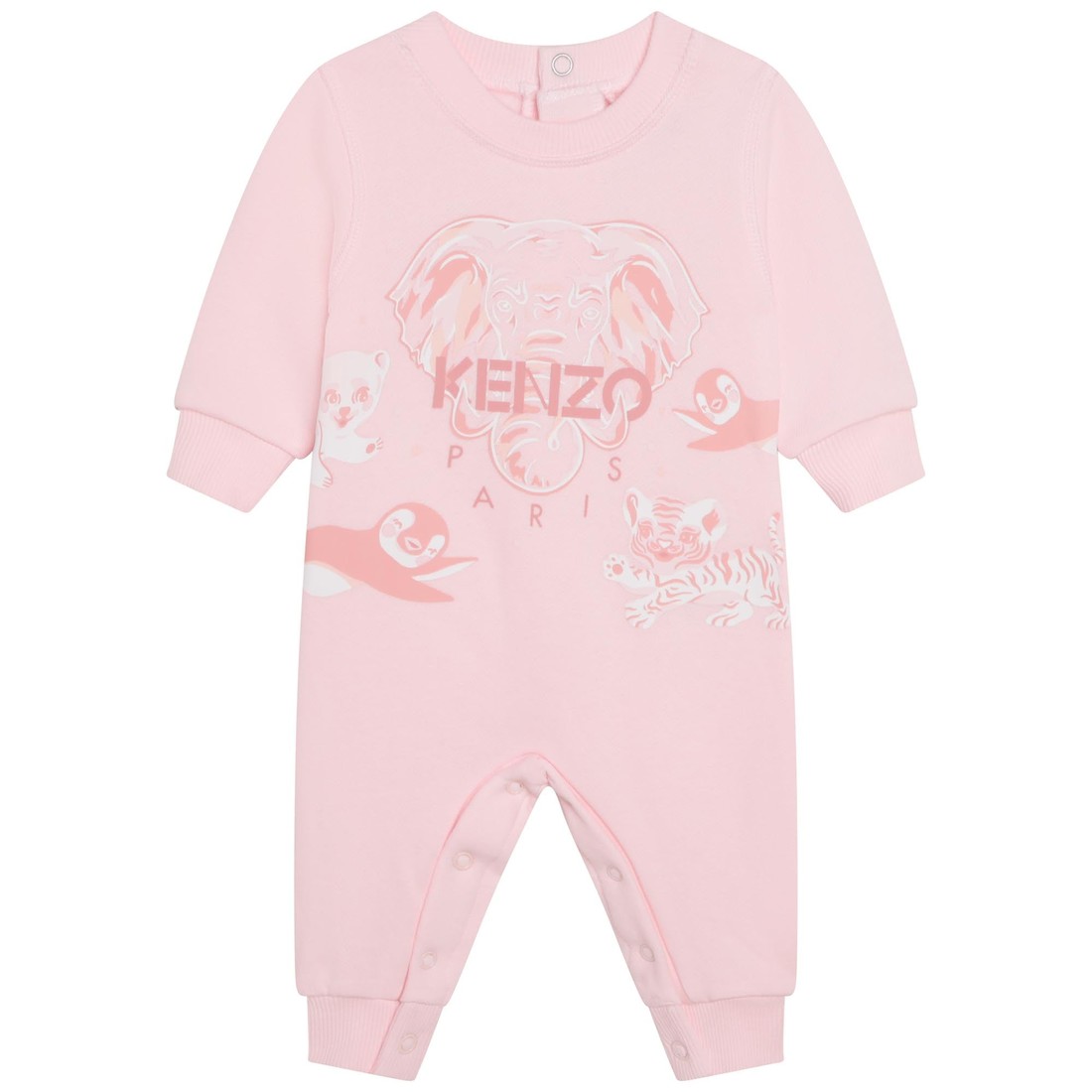 Kenzo Baby Girls Elephant Logo Romper Pink, 1M / Pink