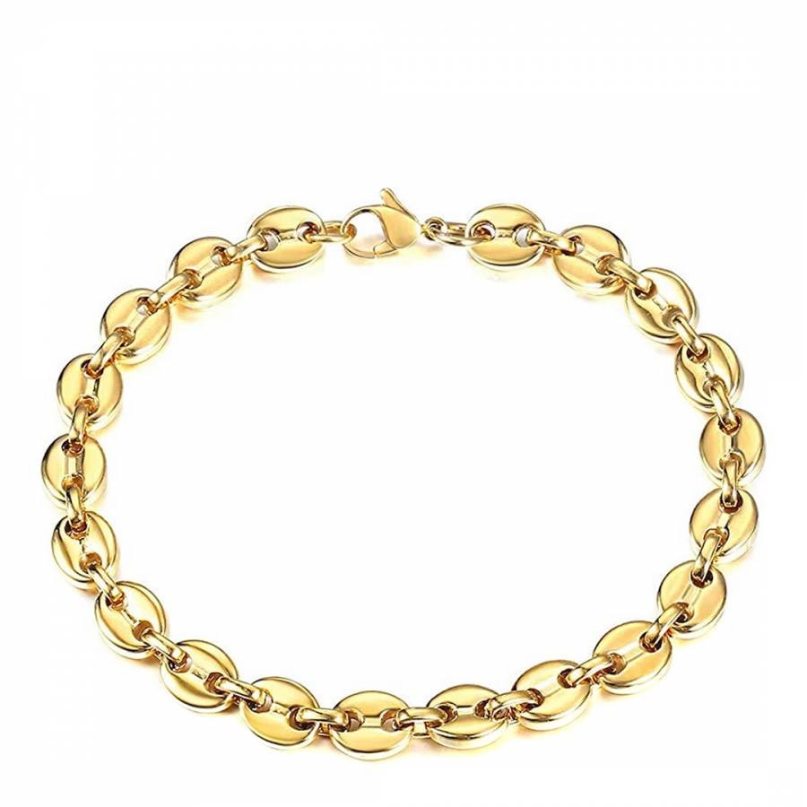 18K Gold Oval Link Bracelet