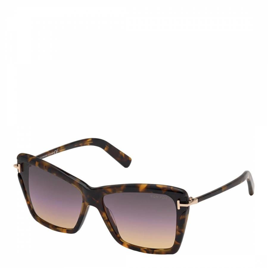 Women's Brown Tortoise/Pink Leah Tom Ford Sunglasses 64mm