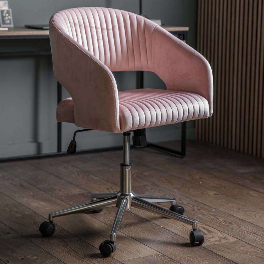 Danbury Swivel Chair Pink Velvet