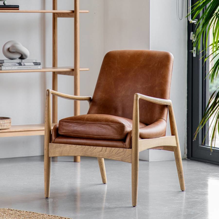 Cami Leather Armchair Brown