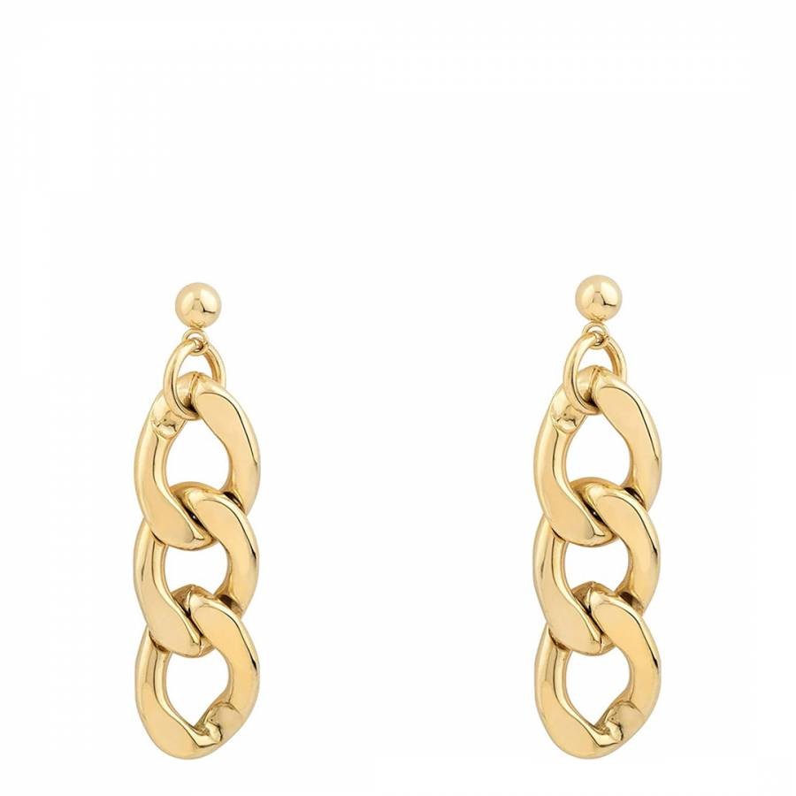18K Gold Chain Link Earrings
