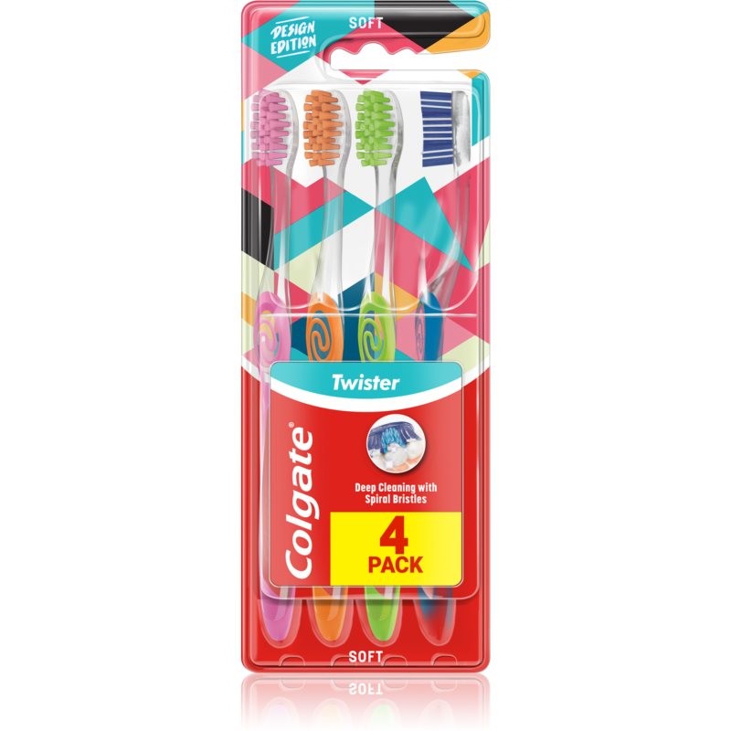 Colgate Twister Design Edition Toothbrush 4 pc