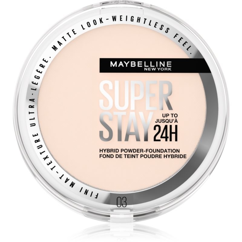 Maybelline SuperStay 24H Hybrid Powder-Foundation Compact Powder Foundation for a Matte Look Shade 03 9 g
