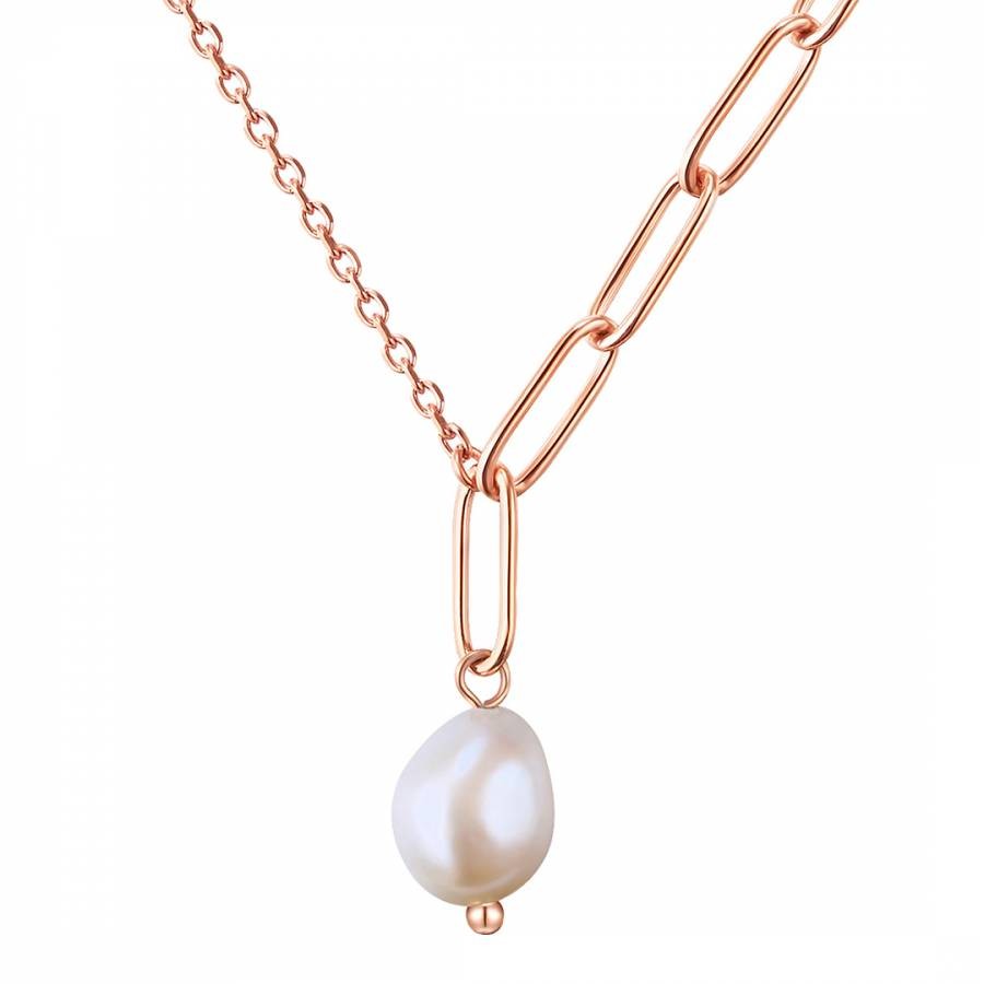 Rose Gold Chain Pearl Necklace
