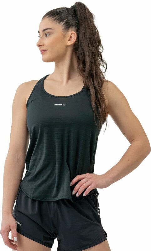 Nebbia FIT Activewear Tank Top “Airy” with Reflective Logo Black M
