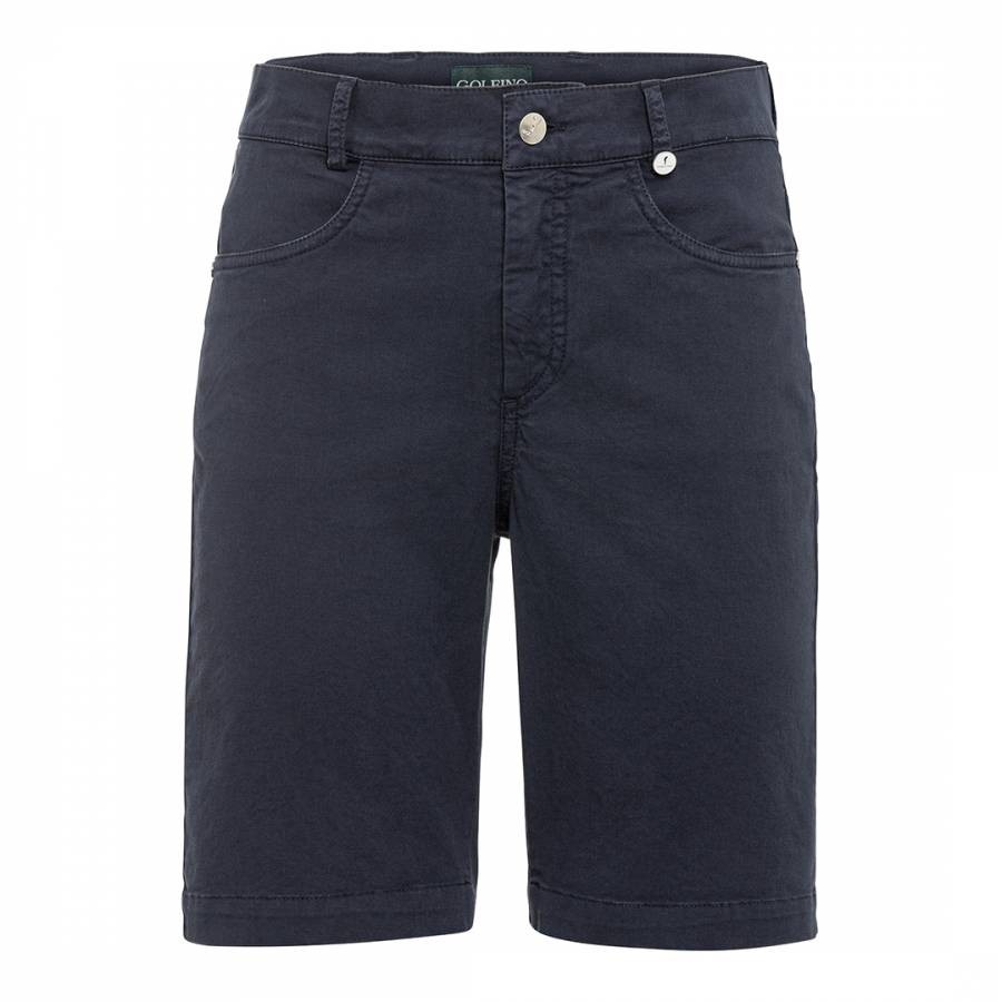 Navy Cotton Stretch Five Pocket Shorts
