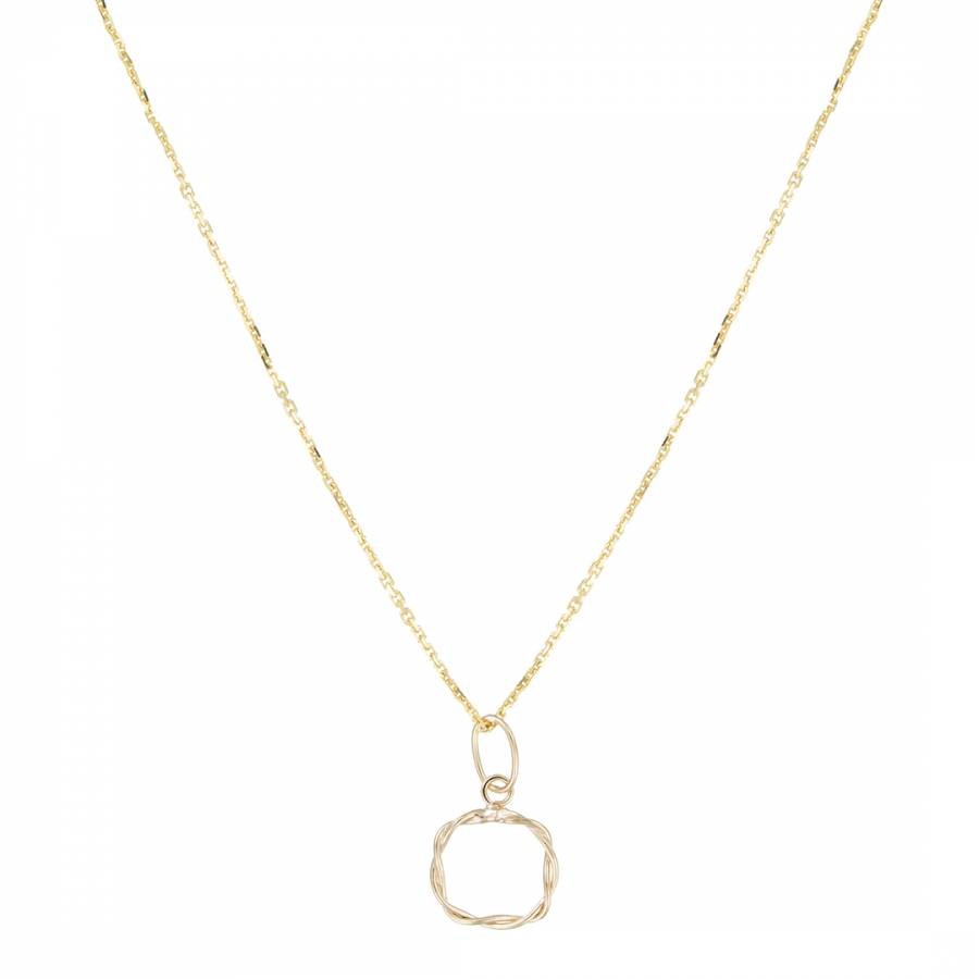 Yellow Gold Round Square Necklace