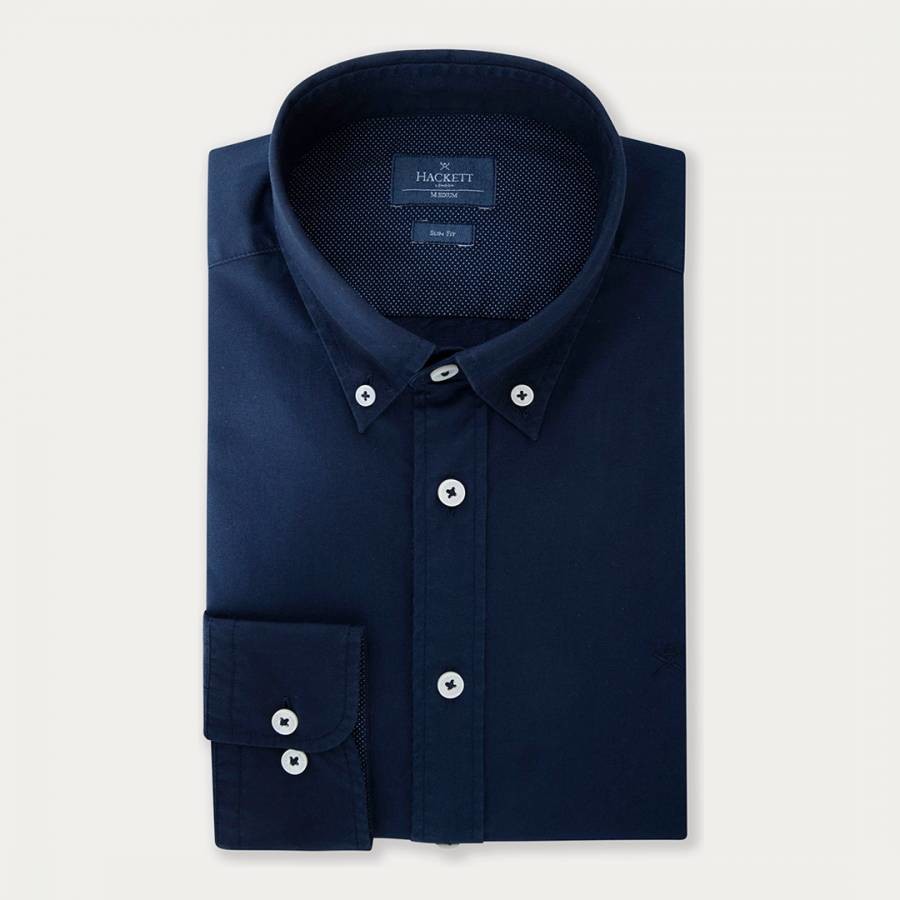 Navy Regular Fit Cotton Shirt