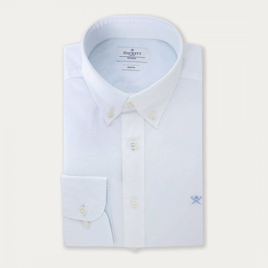 White Regular Fit Cotton Shirt