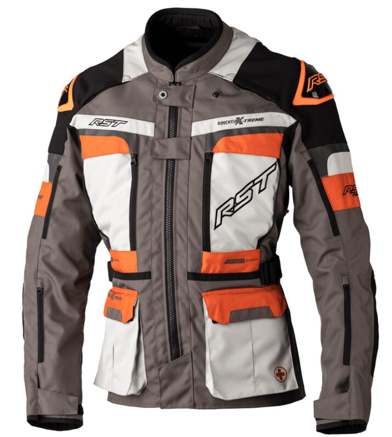 RST Adventure-Xtreme Race Dept Ce Mens Textile Jacket Dark Grey Grey Orange 40