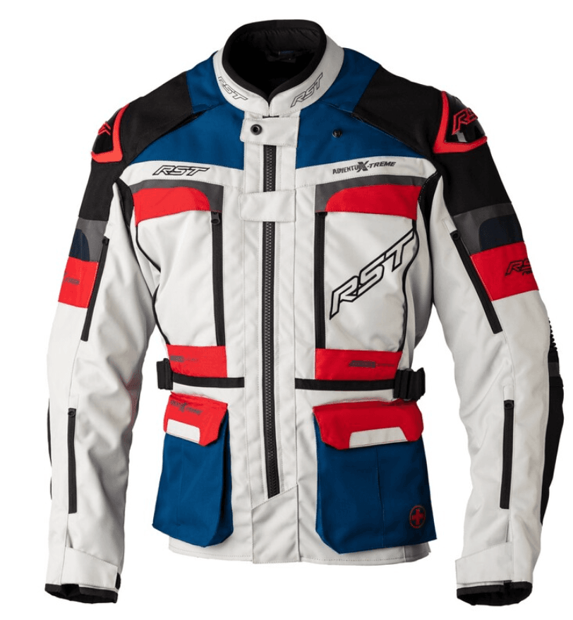 RST Adventure-Xtreme Race Dept Ce Mens Textile Jacket Dark Blue Grey Red 40