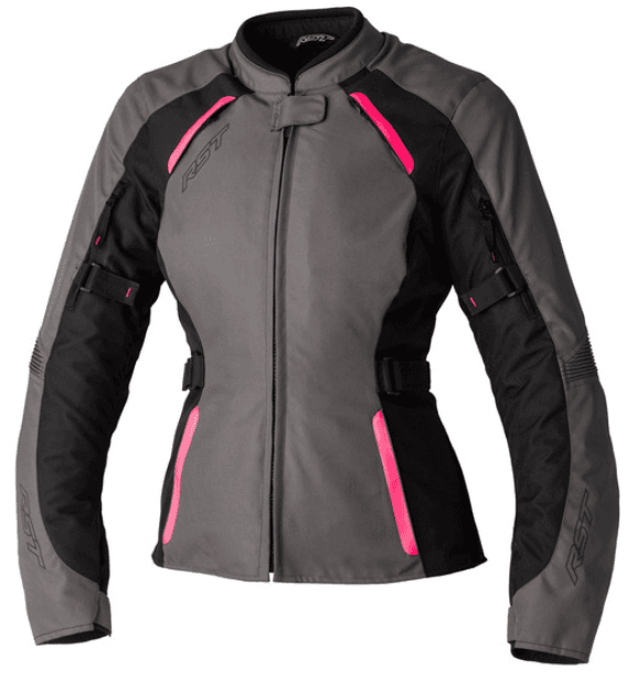 RST Ava Ce Ladies Textile Jacket Dark Grey Neon Pink Black 10