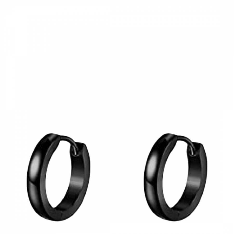 Black Plated Mini Hoop Earrings