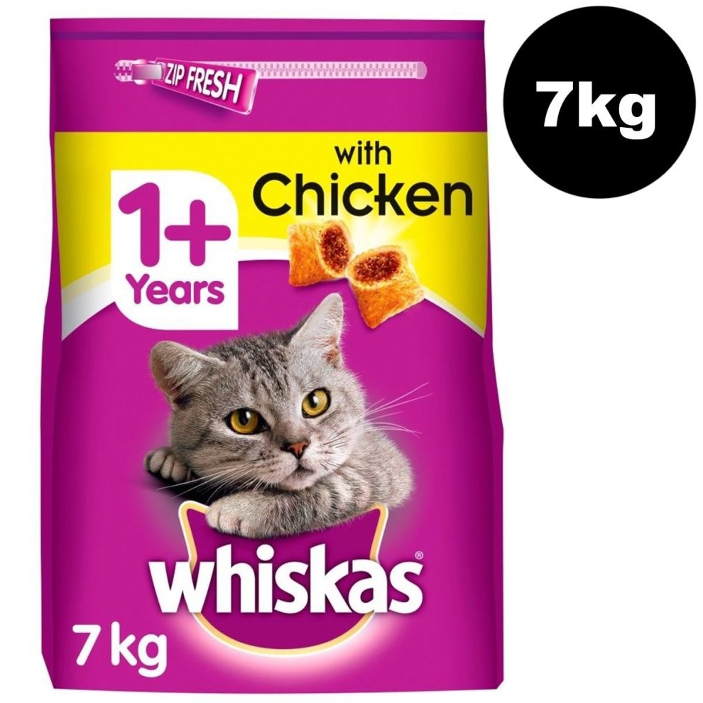 WHISKAS 1+ Cat Complete Dry With Chicken 7kg