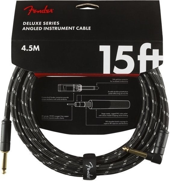 Fender Deluxe Series Instrument Cable S/A 4,5 m Black Tweed