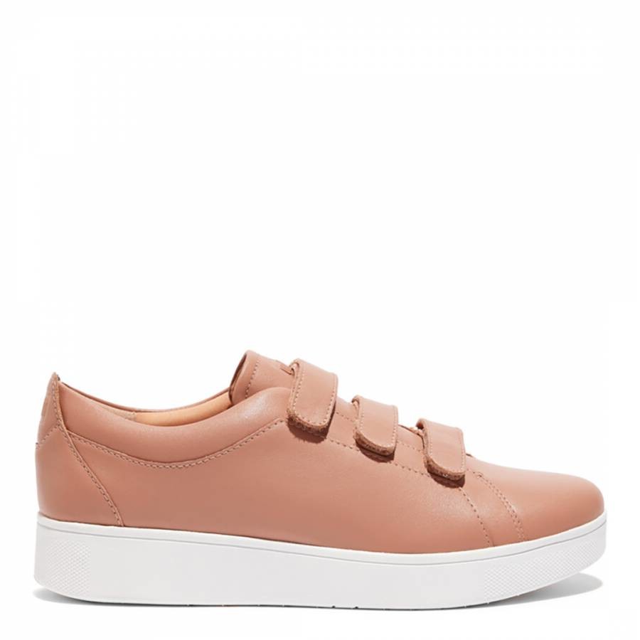 Beige Rally Quick Stop Fastening Leather Sneakers