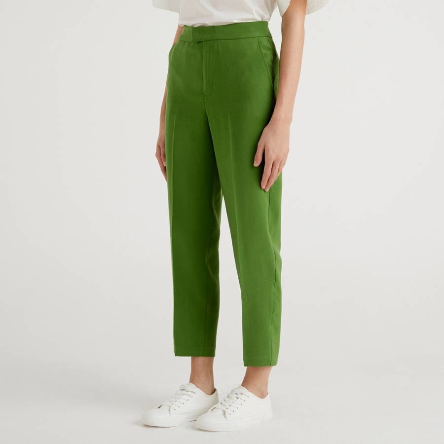 Green Straight Leg Trousers
