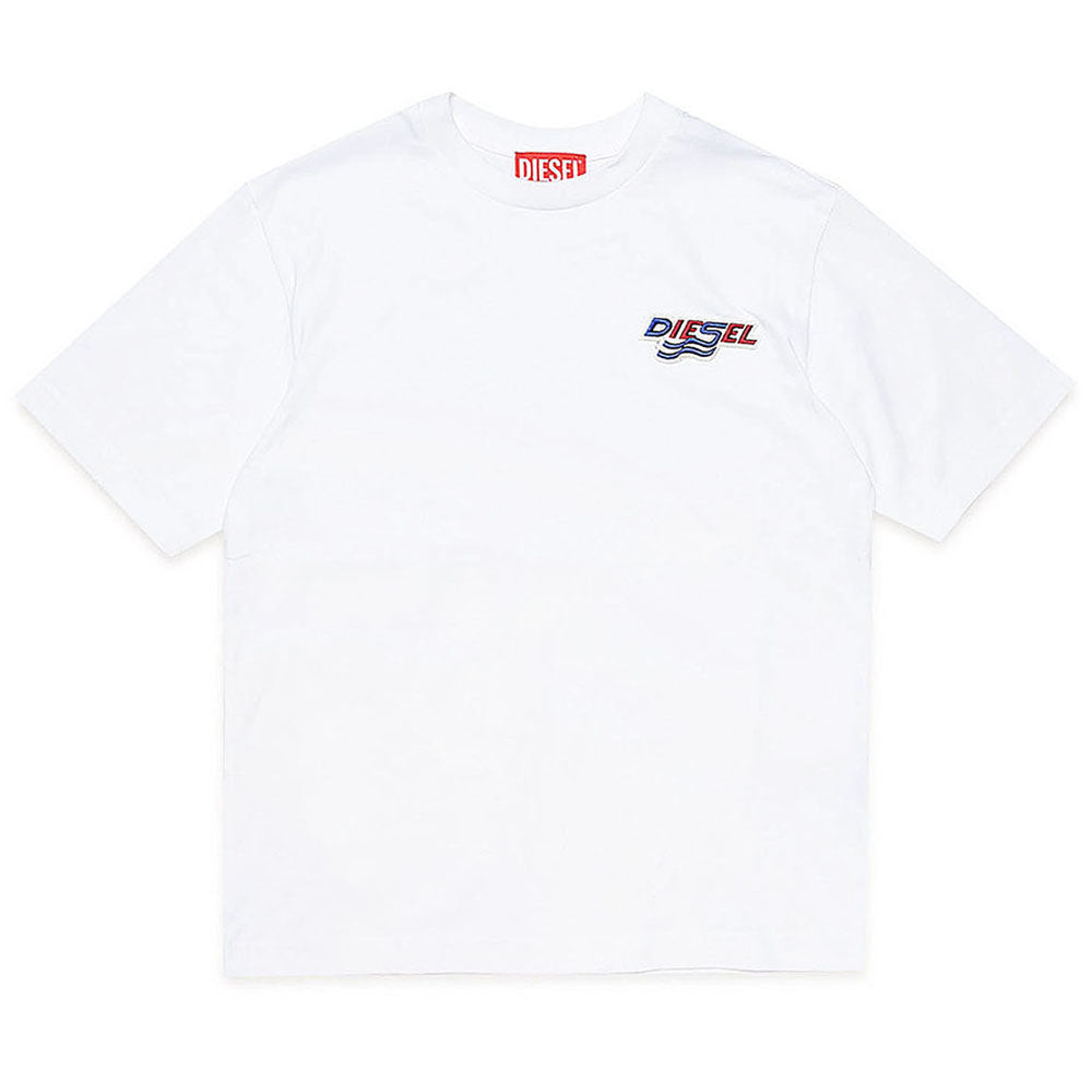 Diesel TJUSTWAVES Logo Print T-shirt White, 10Y / BIANCO
