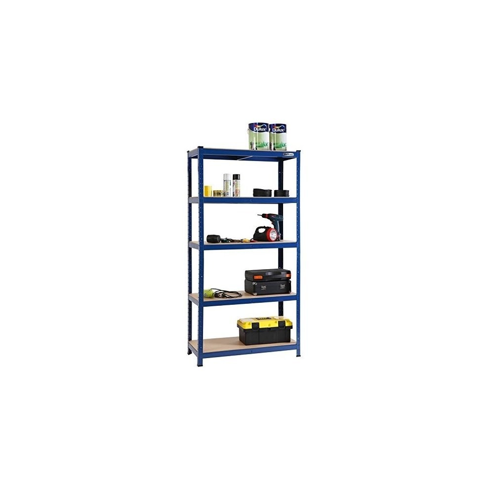 5-Tier Heavy Duty Garage Shelving | Blue Metal Storage Shelf Unit