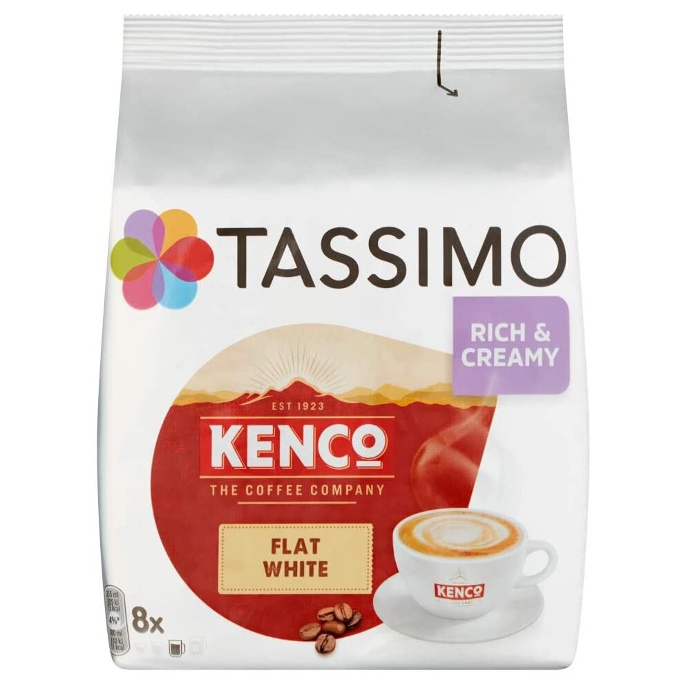 Tassimo Kenco Flat White Coffee Pods Pack of 5 Total 80 pods 40 servings