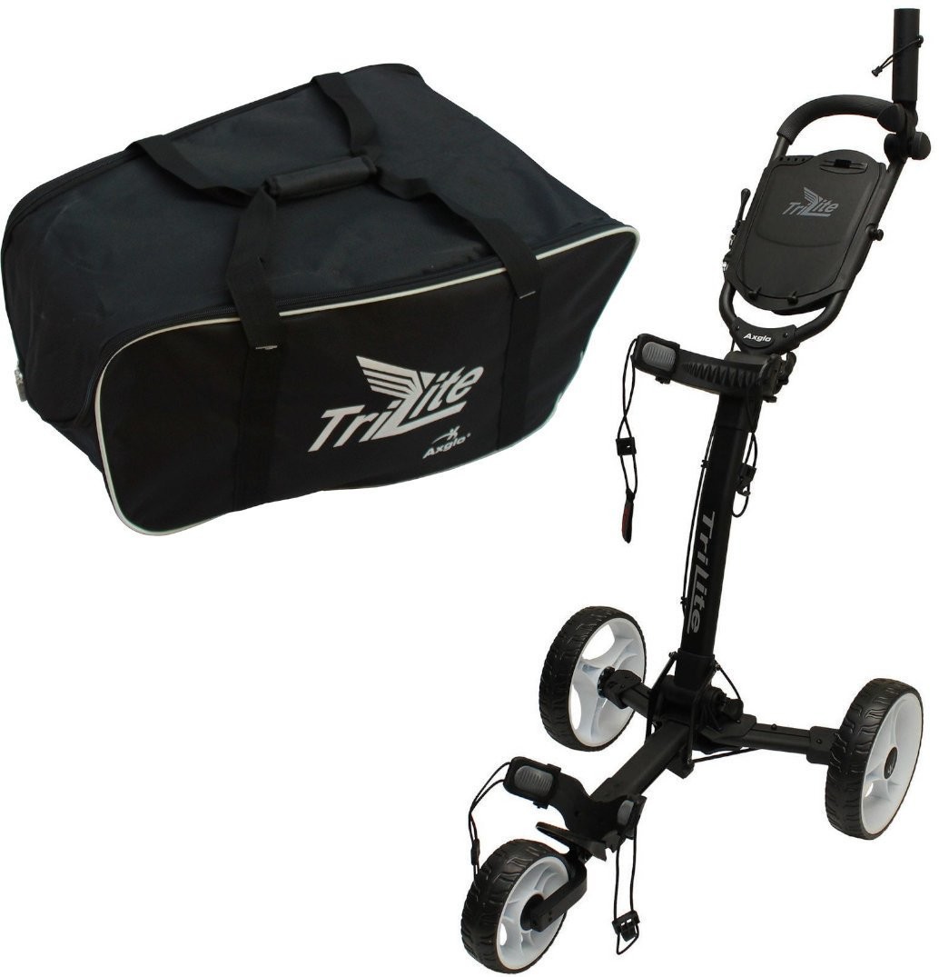 Axglo TriLite 3-Wheel SET Black/White Manual Golf Trolley