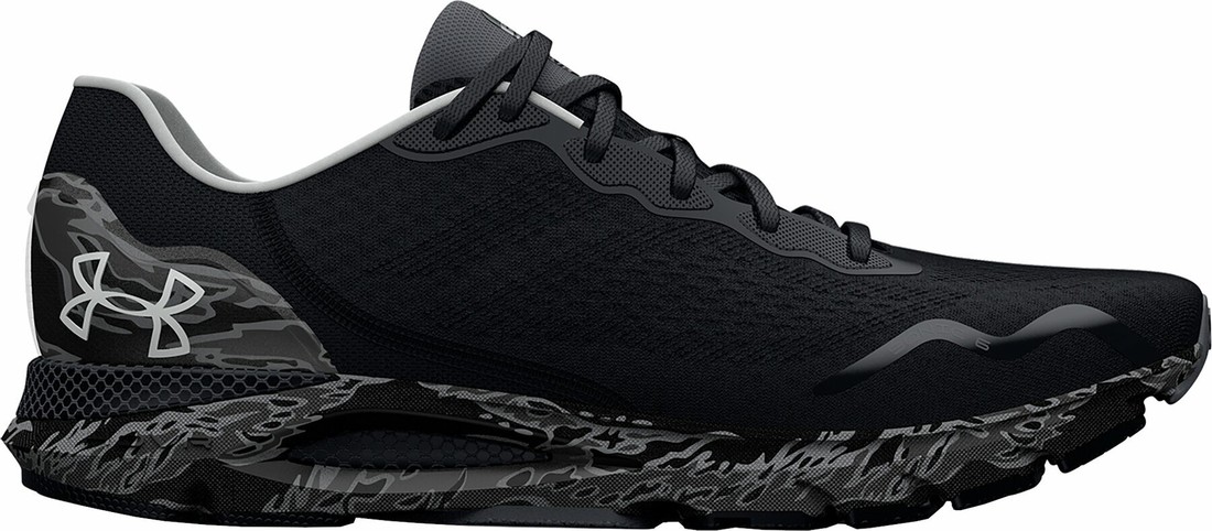 Under Armour Men's UA HOVR Sonic 6 Camo Running Shoes Black/Black/Gray Mist 45