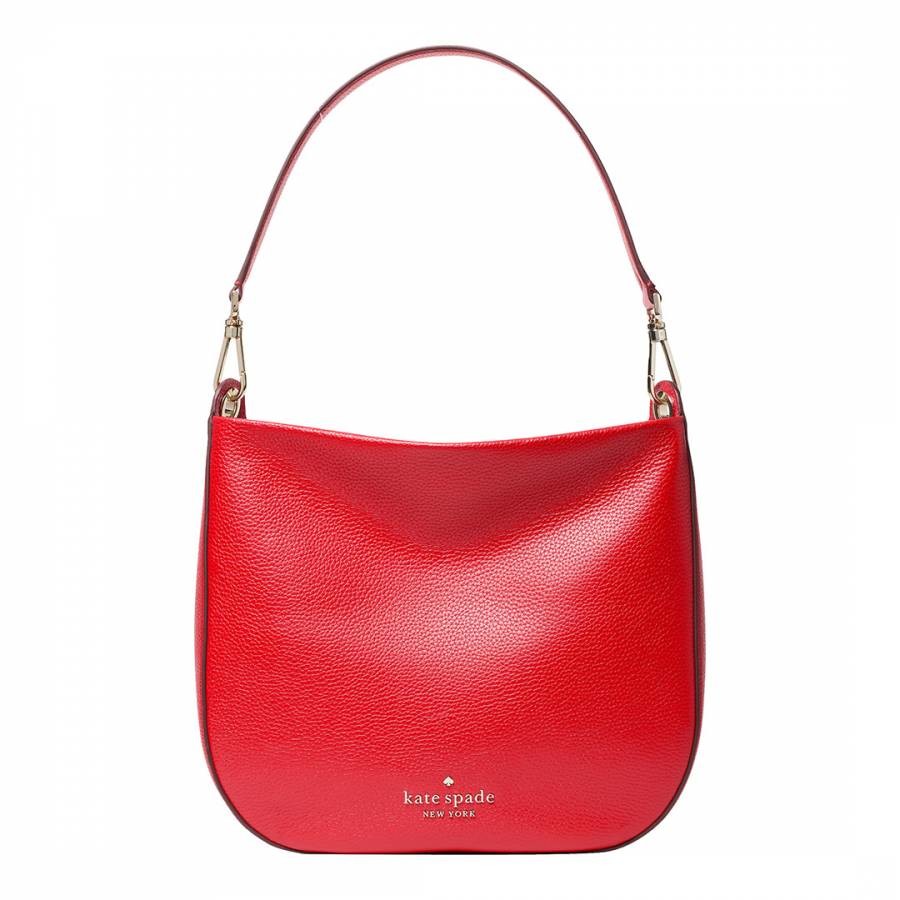 Candied Cherry Lexy Pebbled Leather Shoulder Bag