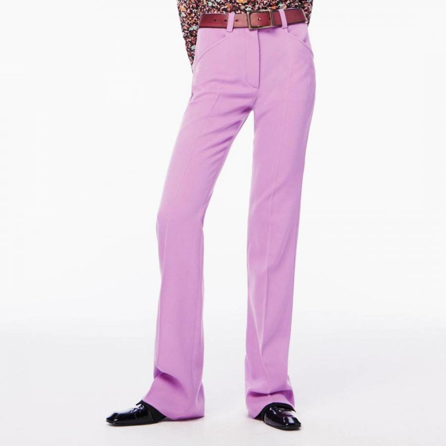 Lilac Slim Staight Leg Trousers