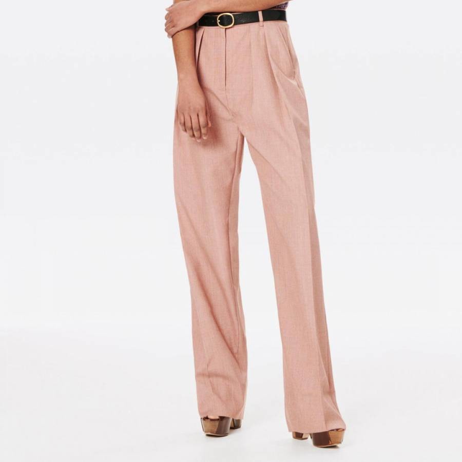Pink Double Pleat Slouch Trouser
