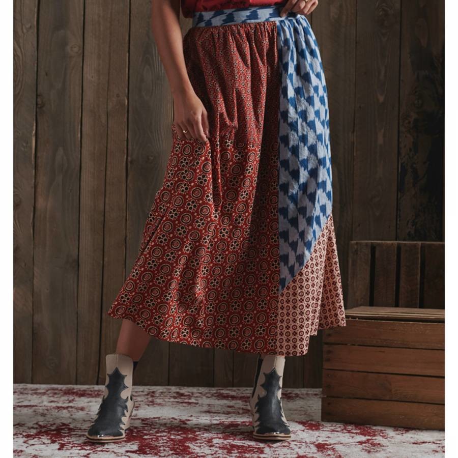 Multi Printed Midi Skirt