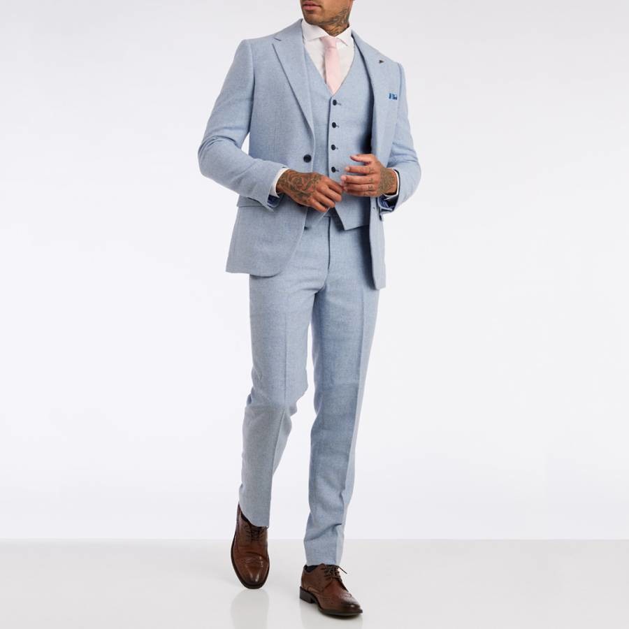 Sky Blue Ralph 3-Piece Wool Blend Suit