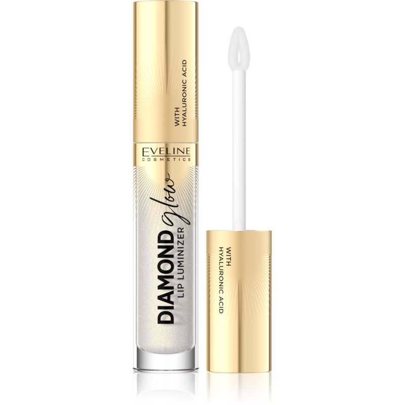 Eveline Cosmetics Diamond Glow Shimmering Lip Gloss with Hyaluronic Acid Shade 07 Golden Dust 4,5 ml