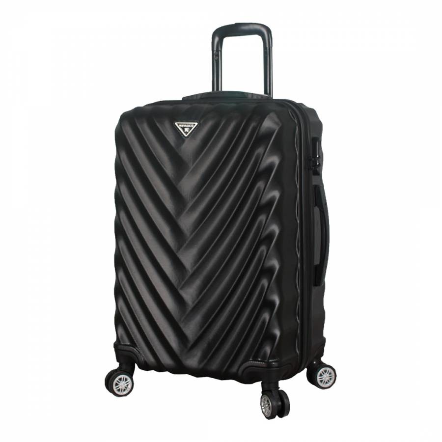 Medium Black Directional Lined Suitcase