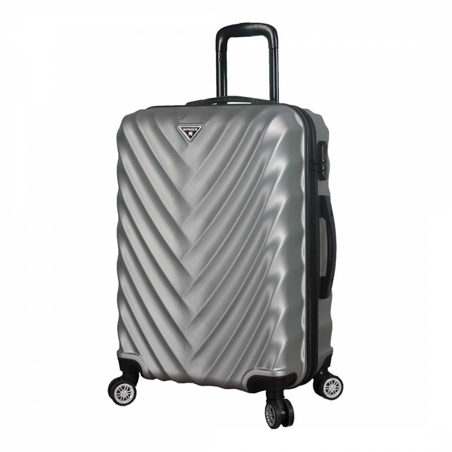 Medium Grey Directional Lined Suitcase